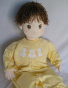 Old Stuffed Doll PATTERN 7386 a 13 inch Baby doll jointed arms & legs w clothes 