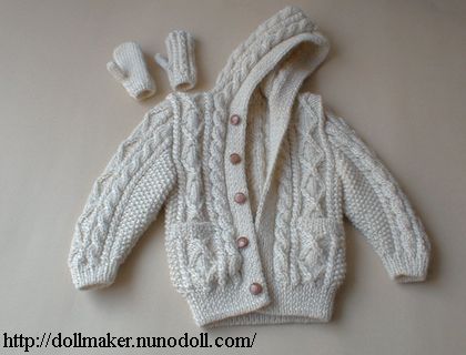 Cardigan and mittens