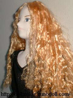 Curled rayon hair