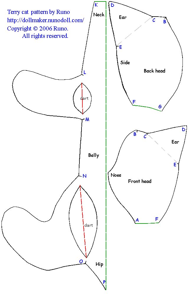 pattern for stuffed cat