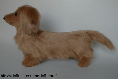 stuffed long haired dachshund