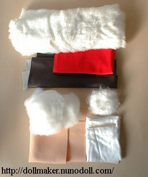 Materials of Santa doll