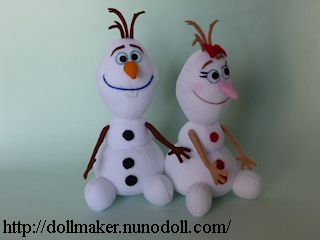 Snowman and snowgirl